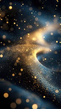 This background features delicate lines and scattering golden dust particles set against a dark backdrop, creating an elegant shine and luxurious aesthetic. Ideal for sophisticated designs.