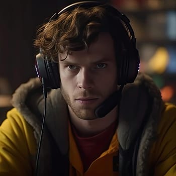 Portrait of young man in headphones (ID: 001632)