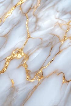 Luxurious white marble background with intricate golden veins. Ideal for upscale designs, decor, and modern aesthetics.