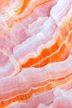 A stunning orange marble background with flowing soft pink and white veins, highlighted by delicate texture and intricate patterns, perfect for luxurious design projects.