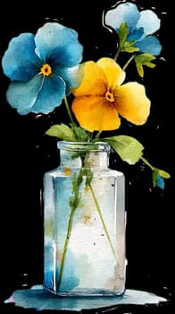 Watercolor Wild Flower Clipart, Wedding Sublimation Design Element. Transparent PNG illustration.