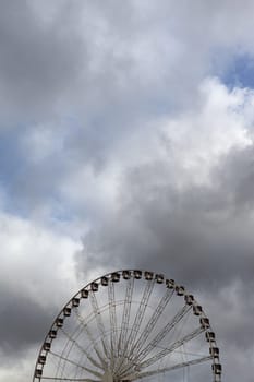 Big wheel and stormy sky