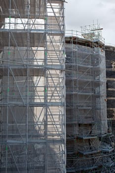 Scaffolding on a renovation site
