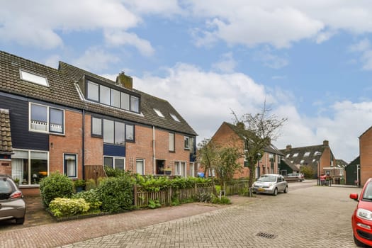 A serene residential area featuring modern architecture, well-maintained gardens, and a peaceful atmosphere. A glimpse of suburban life in a vibrant neighborhood.