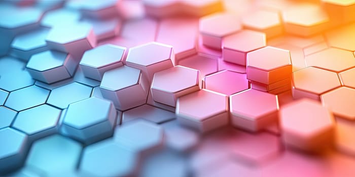 Experience a gentle atmosphere with this abstract background featuring hexagonal patterns in soft pastel gradients.
