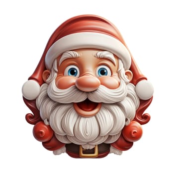 Cute Santa Claus face 3D logo on the transparent background, created with generative AI