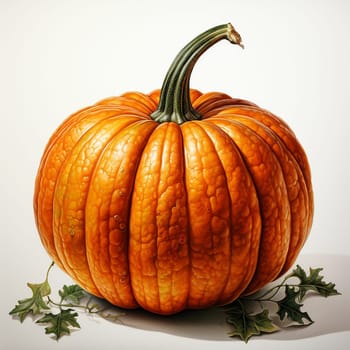 Pumpkin in watercolor style on the white background, created with generative AI