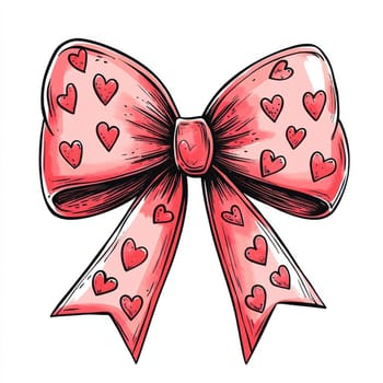 This delightful coquette bow features oversized loops and a cheerful heart pattern, ideal for adding charm to Valentine's Day decor.