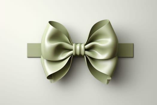 Green bow on a white background created with generative AI technology