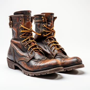 A pair of brown and black boots created with generative AI technology