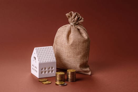 Money, property and loan, conceptual business background. Investments in property or land