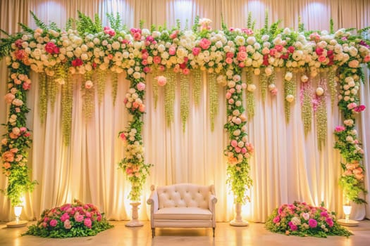 a large room lobby for meetings, concerts, or other festive events