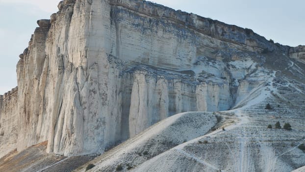 White rock Ak-Kaya near Belogorsk in Crimea, a popular tourist destination with its unique geological formations