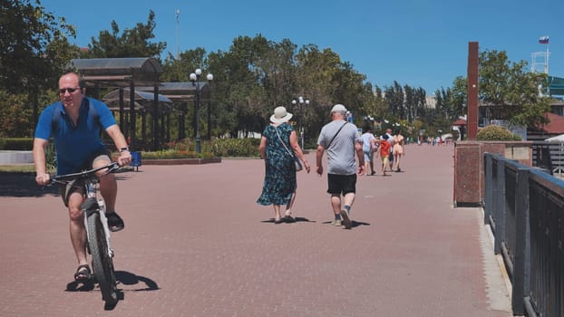 Waterfront in Feodosia in the summer.