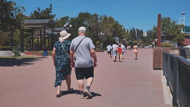 Waterfront in Feodosia in the summer.