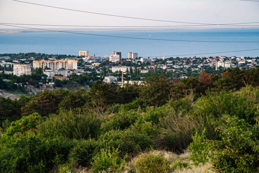 Panorama of the city of Feodosia from the hill