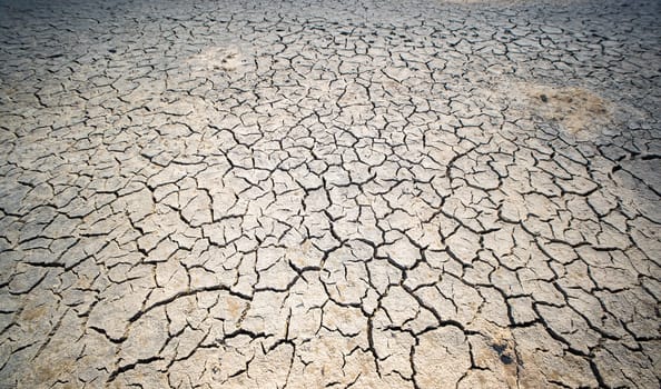 Dry cracked earth in Crimea peninsula is causing drought