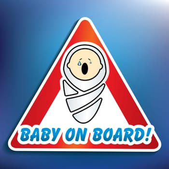 Baby on board sticker - vector illustration