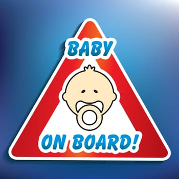 Baby on board sticker - vector illustration