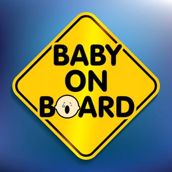 Baby on board sticker - vector illustration