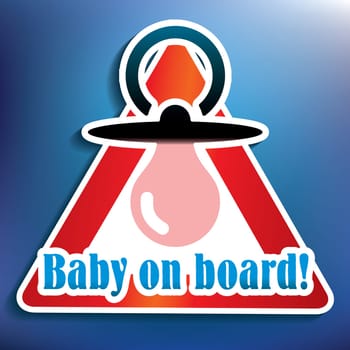 Baby on board sticker - vector illustration