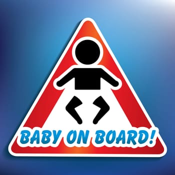 Baby on board sticker - vector illustration