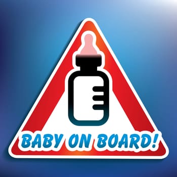 Baby on board sticker - vector illustration