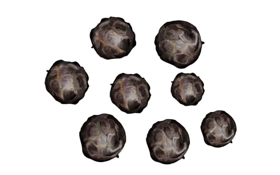 Peppercorns watercolor. Hand drawn dried black pepper. Clip art on a white background of hot spices. Ideal for cookbooks, menus and organic product packaging. High quality photo