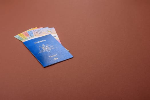 Australian passport for travelling, flying and doing business. Australia document, id for crossing the border