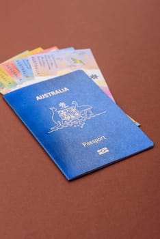 Australian passport for travelling, flying and doing business. Australia document, id for crossing the border