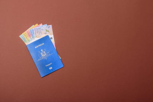 Australian passport for travelling, flying and doing business. Australia document, id for crossing the border
