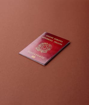 Italy passport for travelling, flying and doing business. Italian document, id for crossing the border