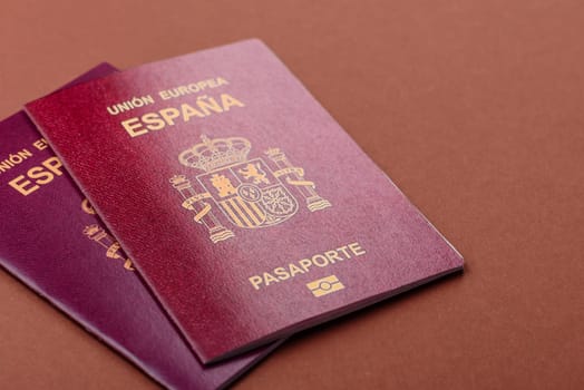 Spain passport for travelling, flying and doing business. Spanish document, id for crossing the border