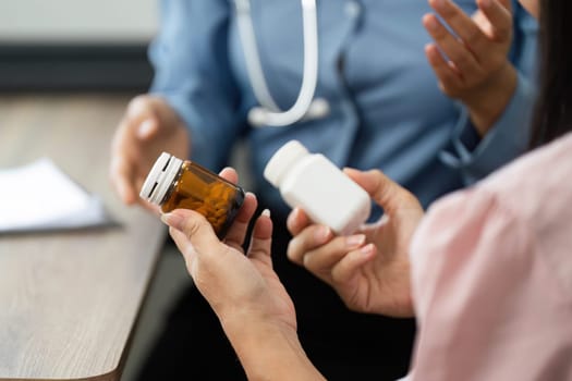 In a nurturing healthcare atmosphere, a nurse communicates vital information regarding medications to ensure that the patient is well-informed about their treatment.
