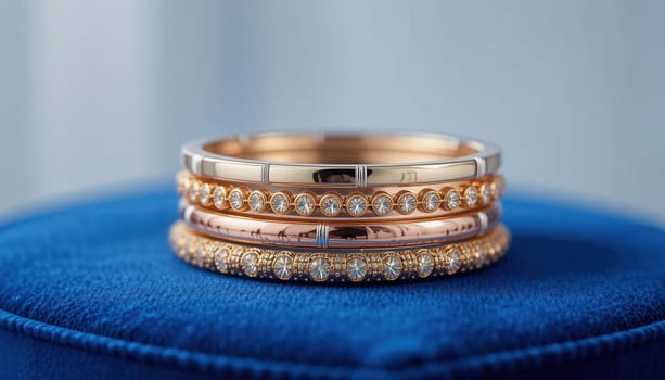 Elegant gold bracelets with diamonds