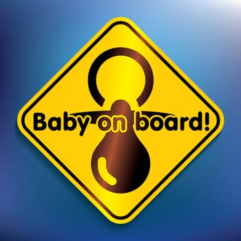 Baby on board sticker - vector illustration