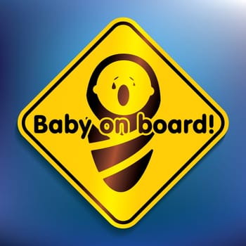 Baby on board sticker - vector illustration