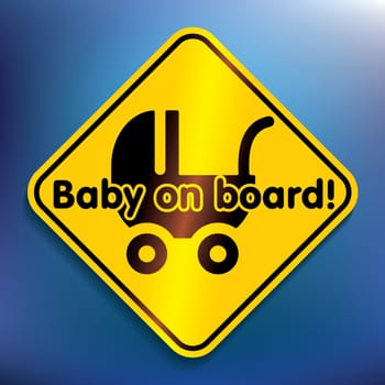 Baby on board sticker - vector illustration