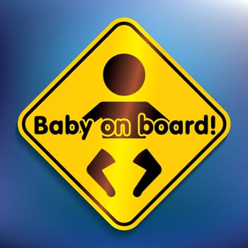 Baby on board sticker - vector illustration