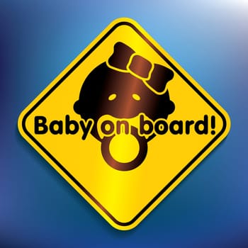 Baby on board sticker - vector illustration