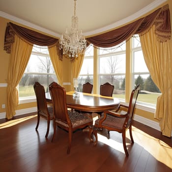 Dining room interior in classic style (ID: 001846)