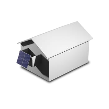 Modern balcony power plant on a railing, alternative power generation, 3d rendering