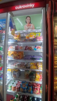 October 18 2024 Liberec Czech Republic Europe, Snack display shelf. High quality photo