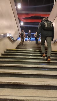 October 23 2024, Prague Czech Republic Europe, Stairs people walking. High quality photo editorial shotlisttravel travel tourism