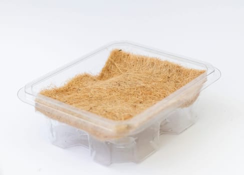 Plastic container used mainly to grow micro greens with jute mat in it