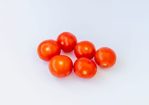 Shot of the cherry tomatoes on the white background