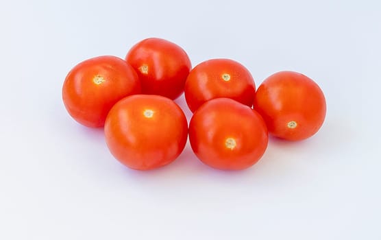 Shot of the cherry tomatoes on the white background