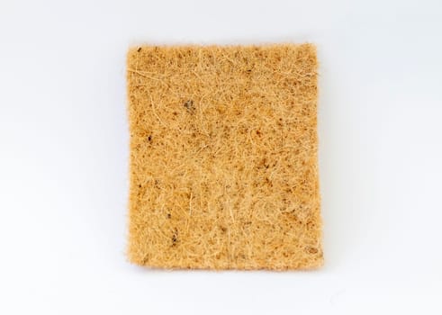 Close up shot of the jute mat used for growing micro greens on the white background