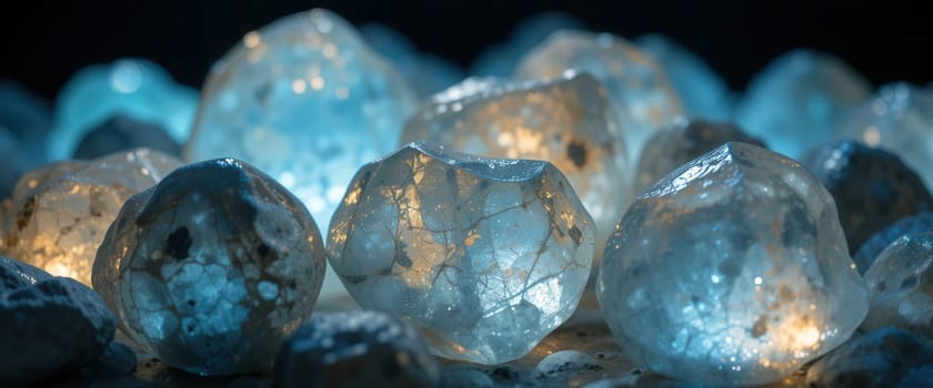 Close-up of illuminated crystals