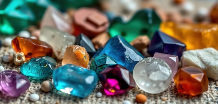 Assortment of Colorful Gemstones and Crystals